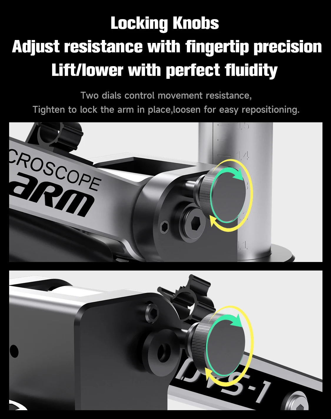 MECHANIC DVS-1 Microscope Hydraulic Shock-Absorbing Swing Arm Stand Compatible with Most Microscope Mainboard PCB Repair Tool