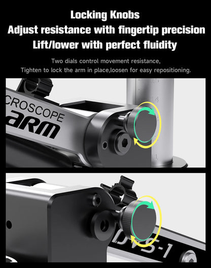 MECHANIC DVS-1 Microscope Hydraulic Shock-Absorbing Swing Arm Stand Compatible with Most Microscope Mainboard PCB Repair Tool