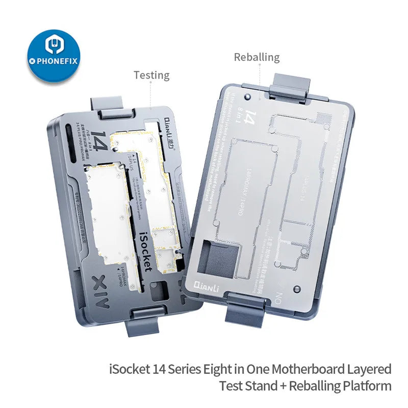 QIANLI ISocket 4IN1 for iPhone X 11 12 13 14 15 16 17 Pro Max Motherboard Test Fixture Double-deck Motherboard Function Tester