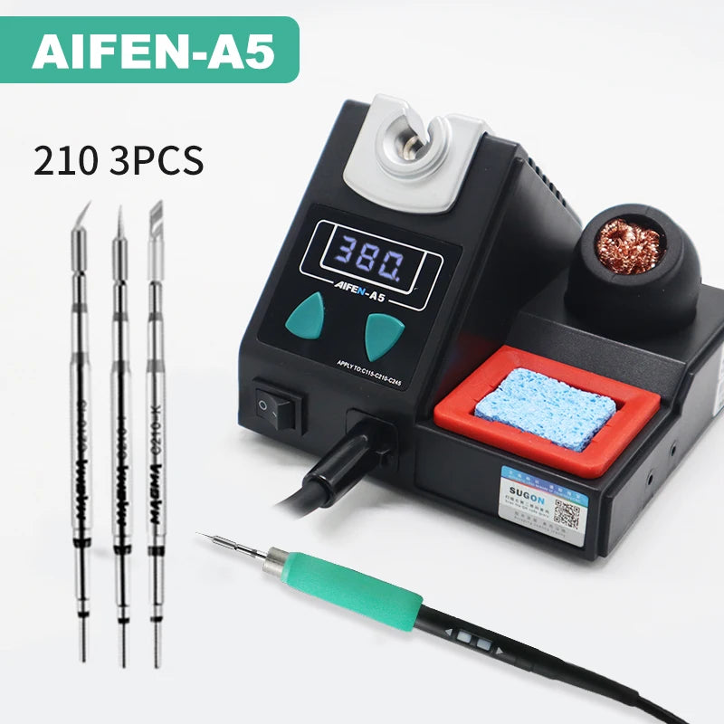 AIFEN A5 Soldering Station Compatible Soldering Iron Tips C210 245 C115 Handle Soldering and Rework Station Electronic Tool