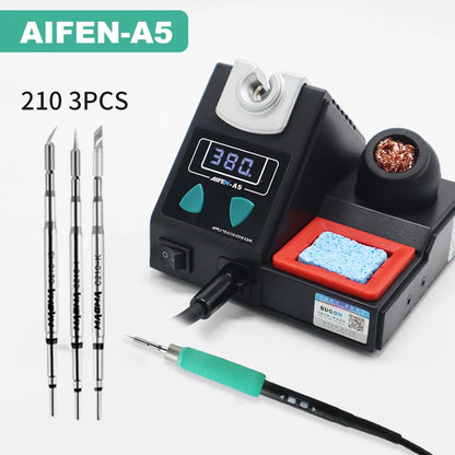 AIFEN A5 Soldering Station Compatible Soldering Iron Tips C210 245 C115 Handle Soldering and Rework Station Electronic Tool