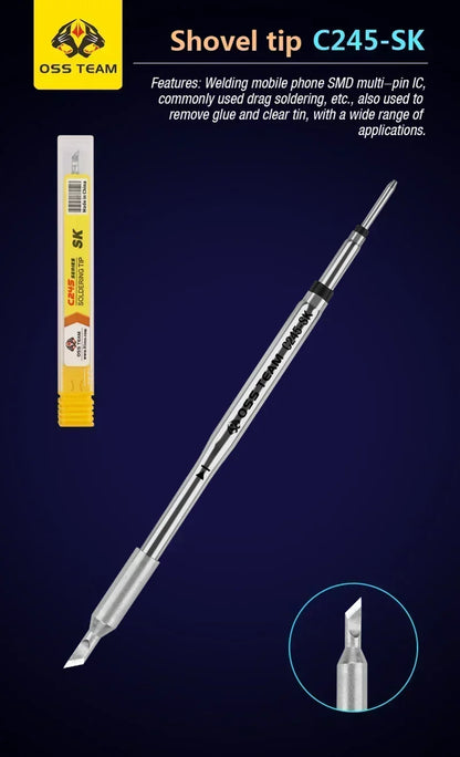 OSS C115 C210 T245 Tips Universal C245 C210 C115 Soldering Iron Tip Compatible SUGUN Maant GVM OSS Soldering Station Handle