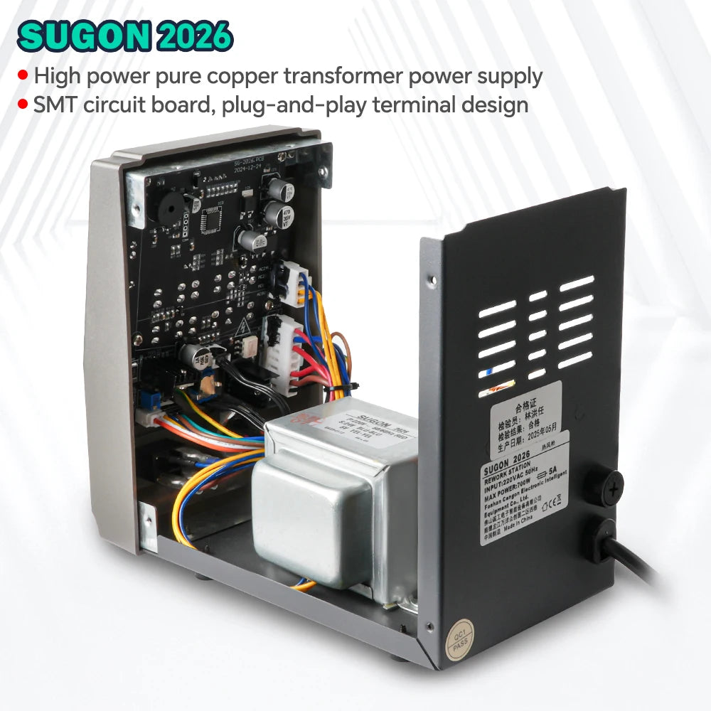 SUGON 2026 700W Soldering Station 160 Grade Airflow Hot Air Gun Electronics Rework Station Phone Repair BGA PCB SMD Solder Tools