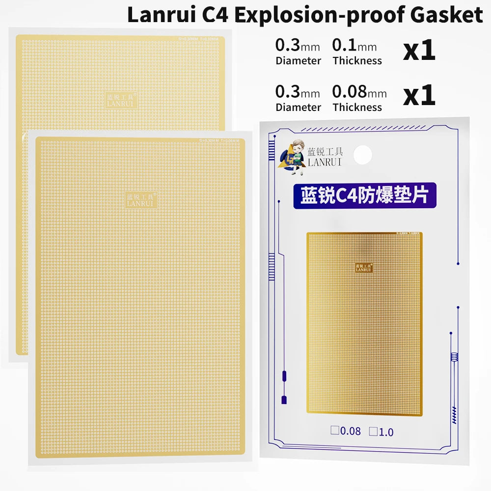 LANRUI C4 Explosion-Proof Gasket for Phone Mainboard Middle Frame Repair Welding Prevent Short Circuit/Improve Soldering Succes