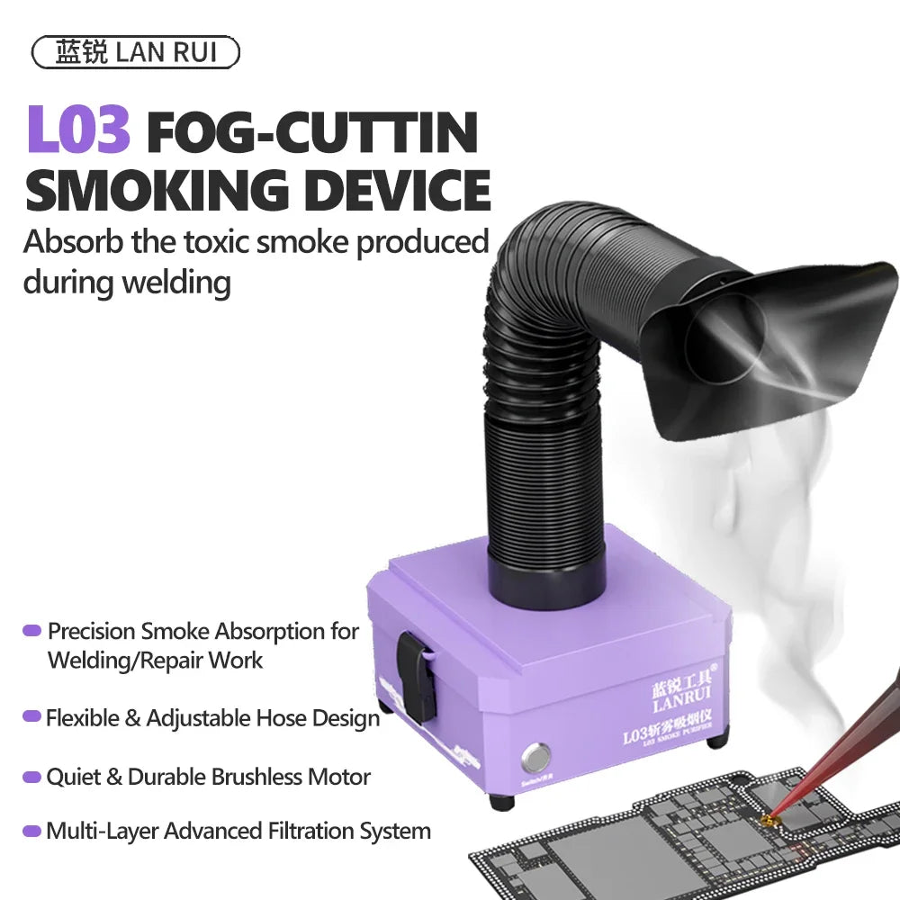 LANRUI LR-03 Desktop Soldering Fume Extractor with 3-Layer Filtration