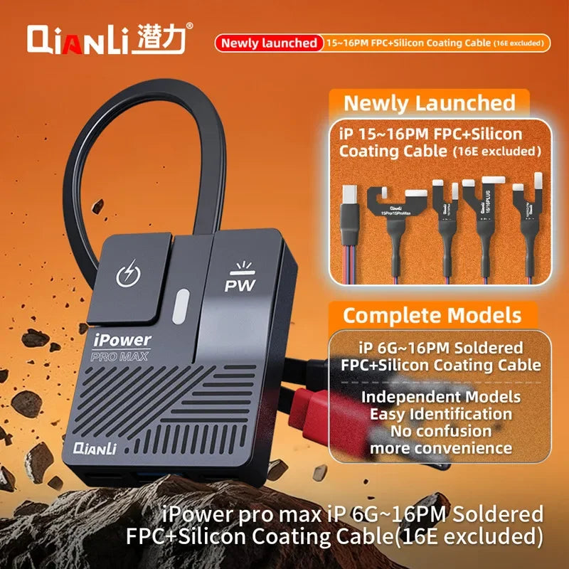 Qianli IPower Pro Max DC Power Supply Test Cable for iPhone 6 6s 7 7s 8 8s X XS Max 11 12 13 14 15 16 Pro Max One-Button Boot