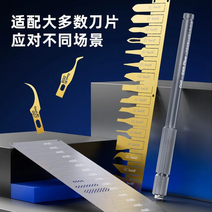 QIANLI iHilt Carving Metal Scalpel Knife Tools Kit Non-Slip Blades Woodworking sculpture Mobile Phone PCB DIY Repair Hand Tools