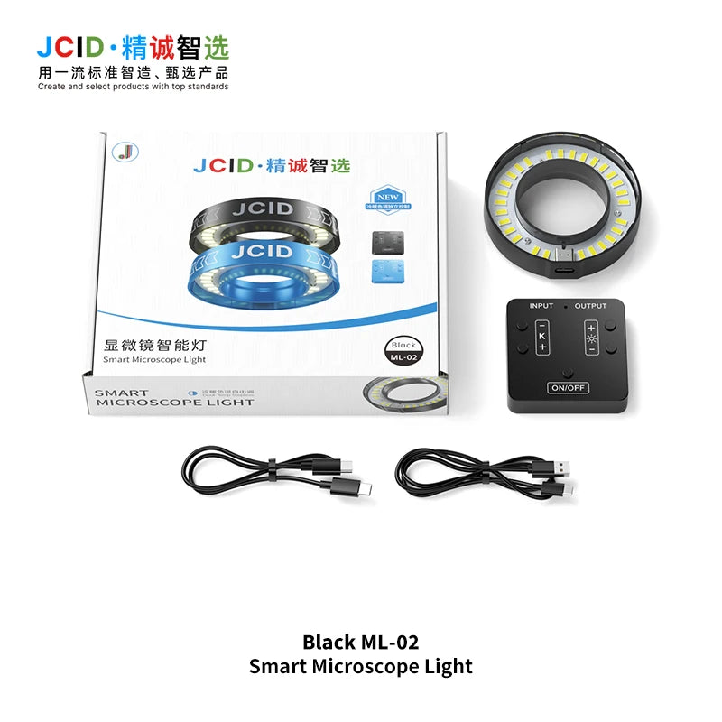 JCID Smart Microscope LED Ring Light Dual Adjustable Color Brightness For Phone Motherboard PCB Soldering Inspection Repair Tool