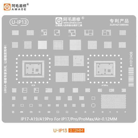 Plantillas de precisión AMAOE para reballing BGA de la serie iPhone 6 a 18