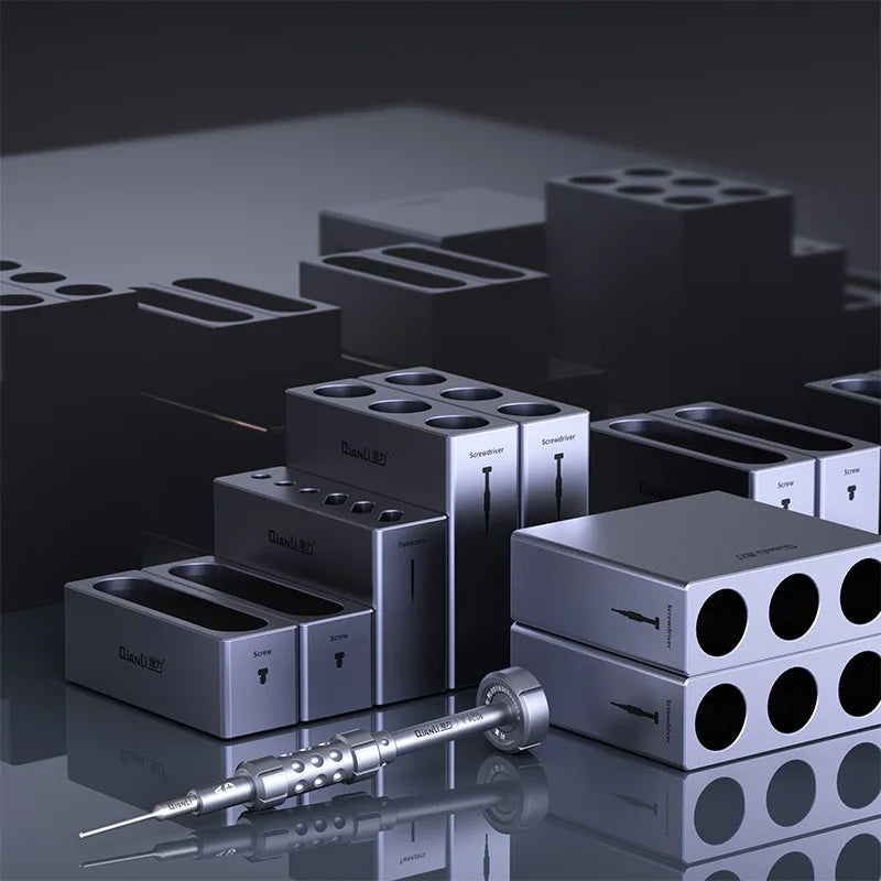 Organizador modular de almacenamiento QIANLI ICube de aleación de aluminio para herramientas, tornillos y piezas de reparación de teléfonos móviles