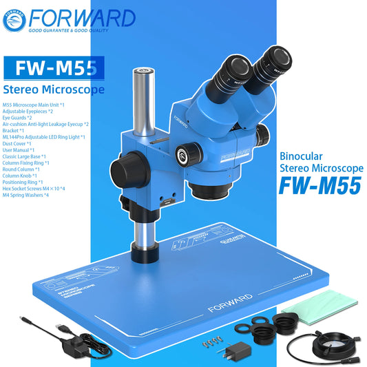 FORWARD FW-M55 6.5-55X Binocular Stereo Microscope