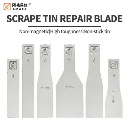 AMAOE Non-Magnetic Stainless Steel Solder Paste Scraper & Blades