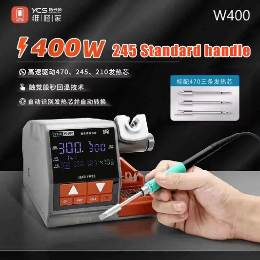 YCS W400 High-power Soldering Iron Soldering Station Compatible 470/210/245 Handle and Tips for Mainboard Repair Soldering Iron