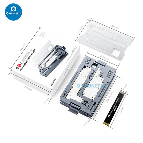 QIANLI ISocket 4IN1 for iPhone X 11 12 13 14 15 16 17 Pro Max Motherboard Test Fixture Double-deck Motherboard Function Tester