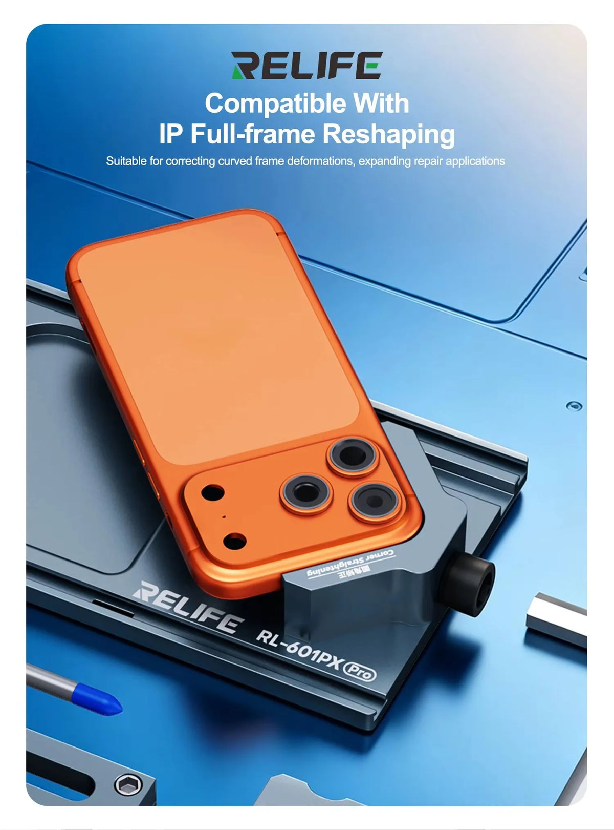RELIFE RL-601PX Pro Frame Corrector Bend Warp Dent Frame Correction Fixture Bidirectional Pressure for Mobile Phone Repair Tools