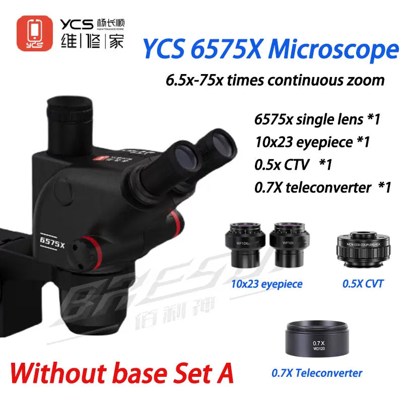 YCS Repairer YCS-6575X Trinocular Microscope 6.5x-75x times continuous zoom mobile phone repair equipment