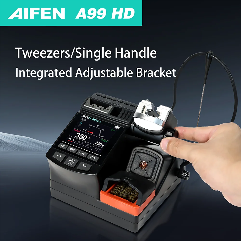 AIFEN A99HD Precision Tweezers Soldering Iron Station Compatible with C210/C245 Handle for Microscope Soldering Electronics