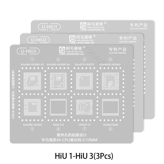 Plantilla universal Amaoe para reballing de CPU BGA de Android (Snapdragon, Dimensity, Kirin)