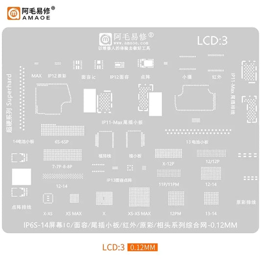 Plantilla BGA para el circuito integrado de pantalla LCD3 del iPhone de AMAOE