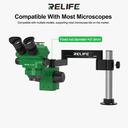 Soporte giratorio de 360° para microscopio RELIFE MS1 | Soporte de pared plegable con brazo oscilante para microscopios y herramientas de laboratorio