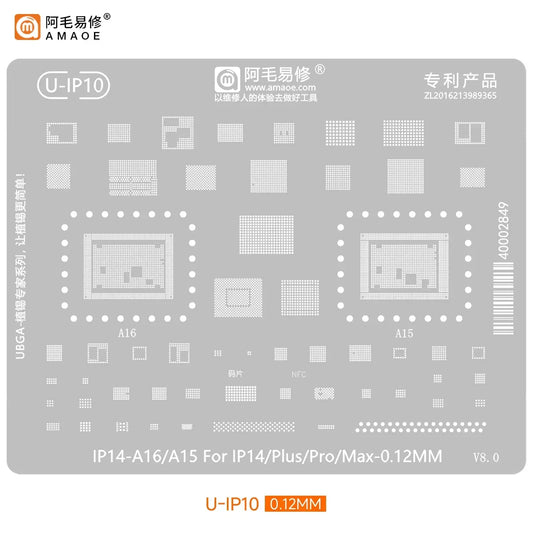 Plantillas de precisión AMAOE para reballing BGA de la serie iPhone 6 a 18