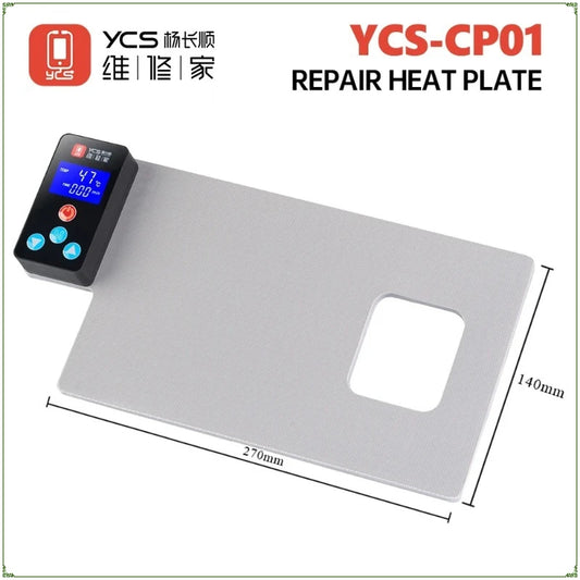 YCS-CP01 Plancha térmica LCD 30-120°C | Herramienta para desmontar pantallas de teléfono con diseño de orificio para cámara | Alfombrilla térmica profesional para reparación