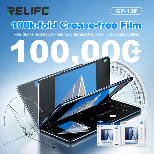 Película de hidrogel RELIFE GF 13F para teléfono plegable, autocurativa, antirráfagas, HD transparente, protector de pantalla EPU para teléfono plegable