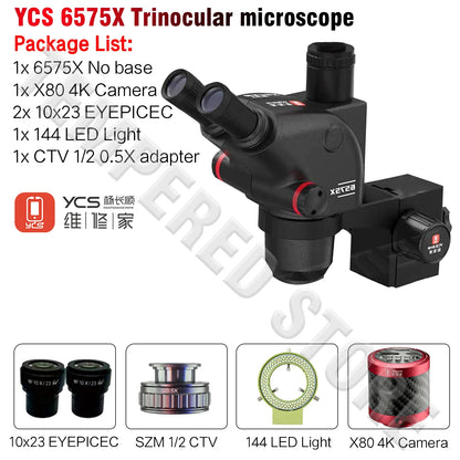 YCS Repairer YCS-6575X Trinocular Microscope 6.5x-75x times continuous zoom mobile phone repair equipment