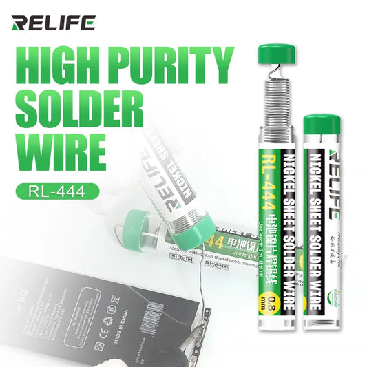 Alambre de soldadura RELIFE RL-444 para reparación de tiras de níquel de baterías