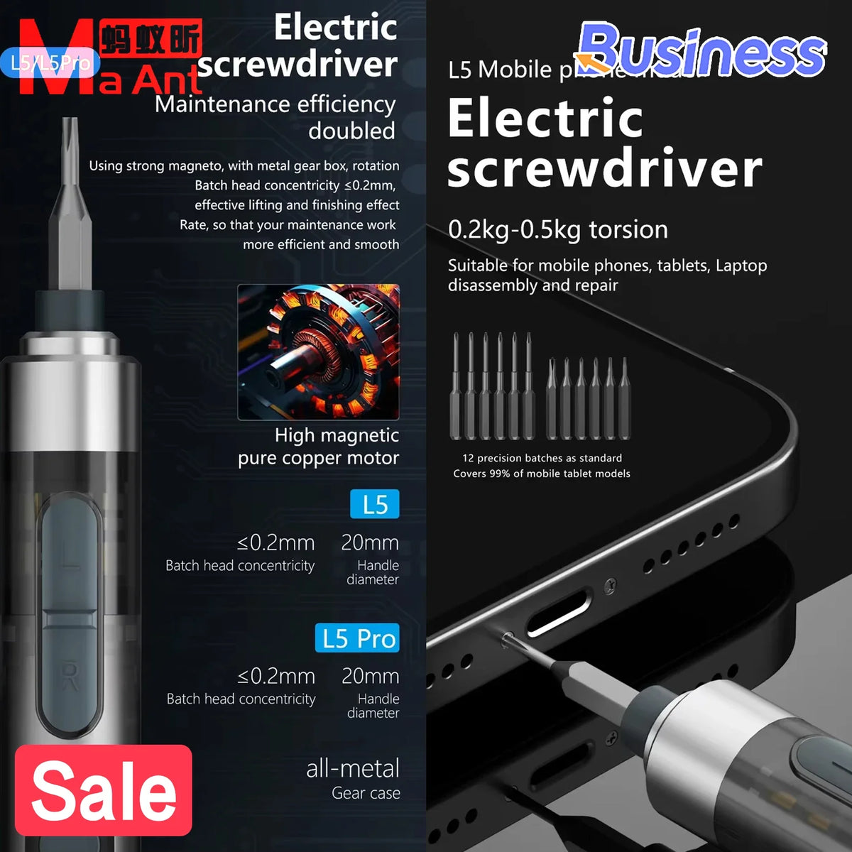 MAANT L5/L5 Pro Electric Precision Screwdriver Sets