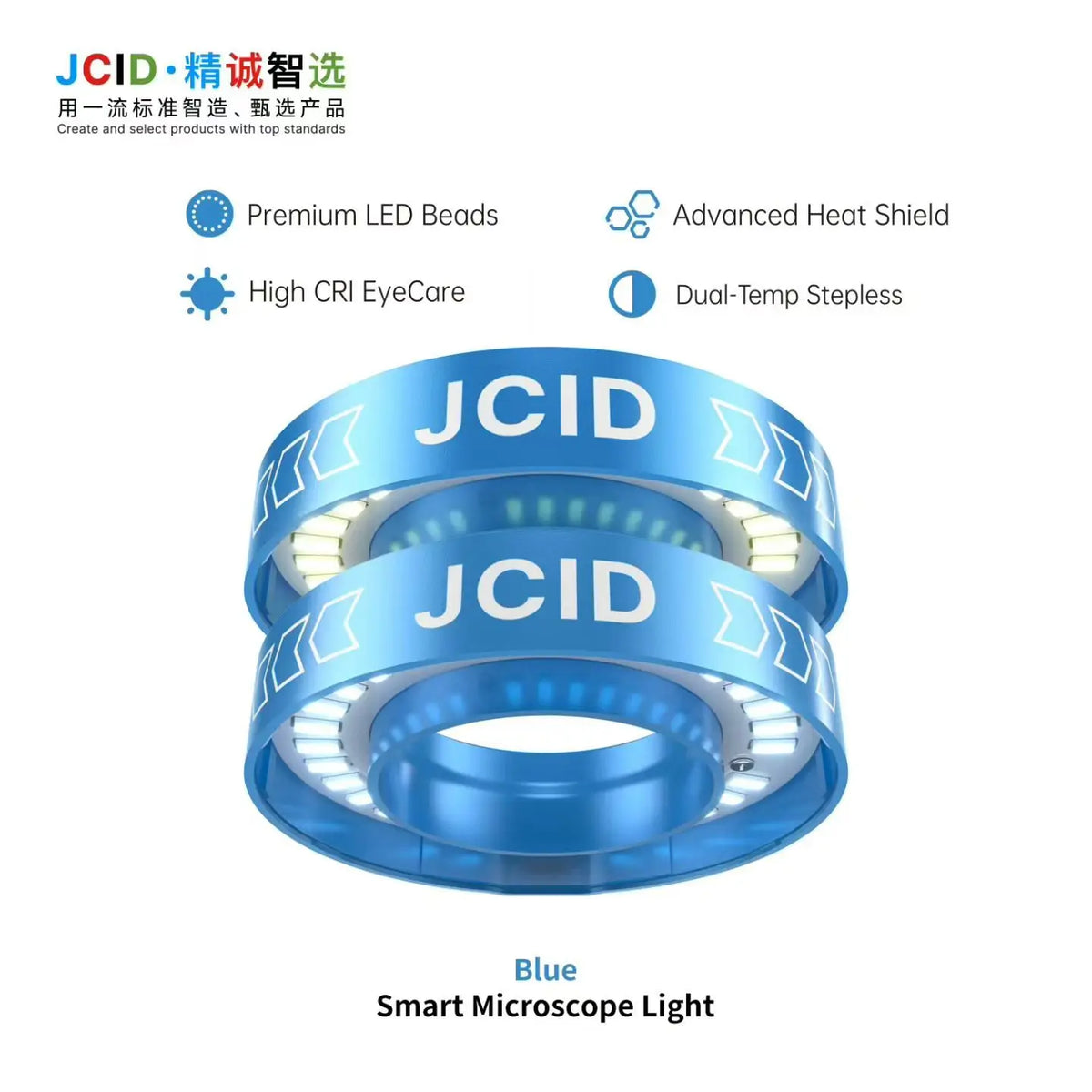 JCID Microscope Light Source – Featuring a Dual-Color (Warm/Cool) Eye-Protection Spotlight.