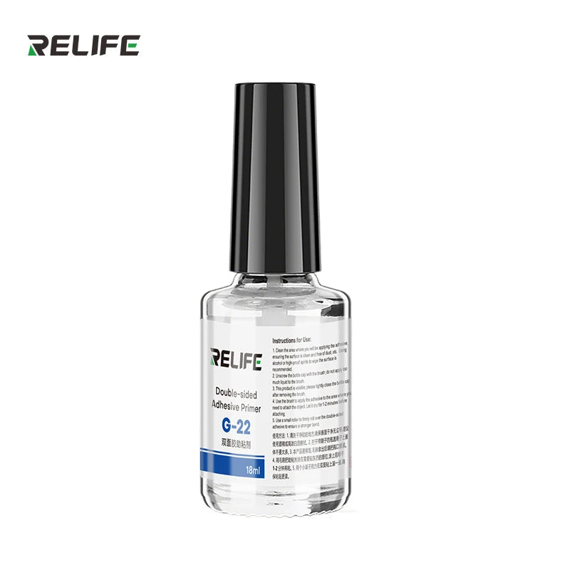 RELIFE G-22 18ml Double-sided Adhesive Primer Built-in Brush Threaded Mouth for Phone Frame Car Plastic Glass Repair
