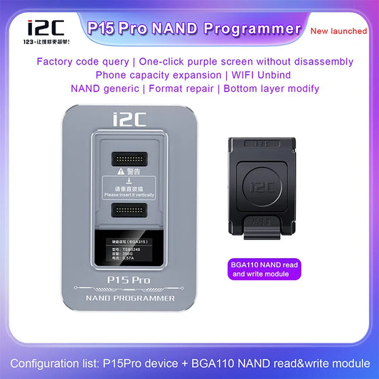 I2C P15Pro NAND Programmer with BGA60 / 70 / 110 / 315 Module Options