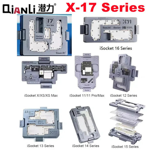 QIANLI ISocket 4IN1 for iPhone X 11 12 13 14 15 16 17 Pro Max Motherboard Test Fixture Double-deck Motherboard Function Tester
