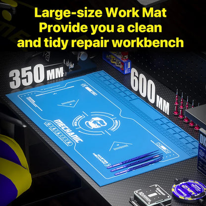 MECHANIC V80 Large Silicone Work Mat Waterproof Heat Insulation Storage Groove Design for Phone Circuit Board Repair Tools