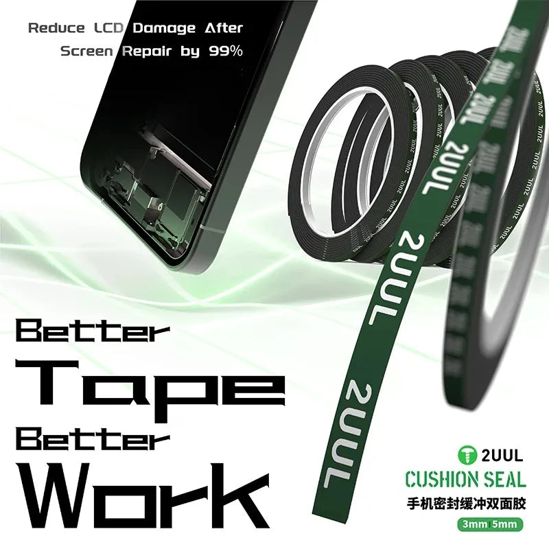 2UUL CS01 CS02 3mm/5mm Cushion Seal Tape Foam Adhesive for Mobile Phone Curved Screen LCD Frame Repair Tool
