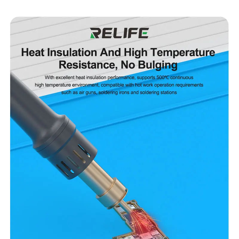 RELIFE RL-004DQ High-Temperature Silicone Mat Anti-Slip Stain-Resistant Work Pad for Soldering Iron and Hot Air Gun