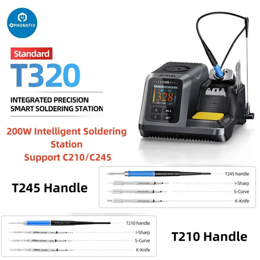 Estación de soldadura AIXUN T320 de alta potencia de 200 W, T245/T210, con 3 puntas, control inteligente de temperatura, para reparación de teléfonos, placas de circuito impreso, placas base y BGA