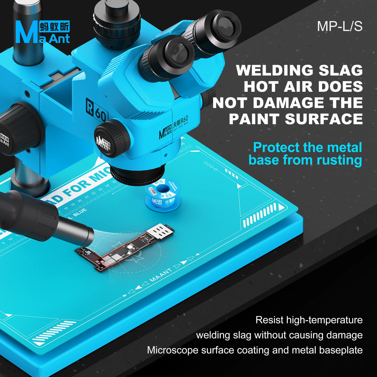 Alfombrillas de reparación para bases de microscopio MAANT MP-L/MP-S
