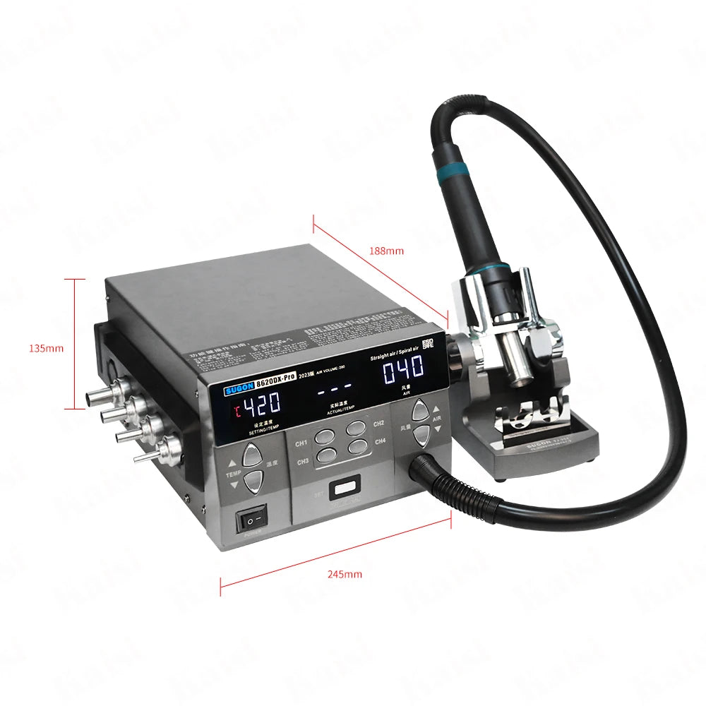 Sugon 8620Dx-pro Professional Straight Air Nozzle Curved Air Nozzle Integrated Professional Welding Rework Station