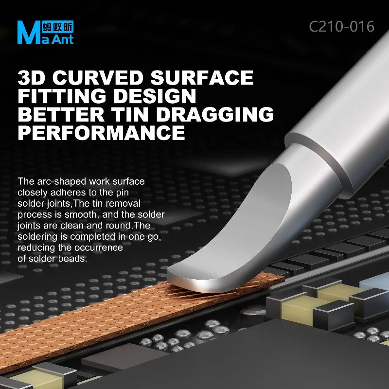 MaAnt C210-016 Curved Soldering Iron Tip