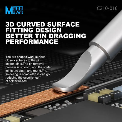MaAnt C210-016 Curved Soldering Iron Tip