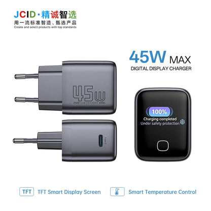JCID GaN Charger Multi-Power 30/45/67W PD Adapter with Data Cable for Smartphone Tablet Home And Repair Shop Use