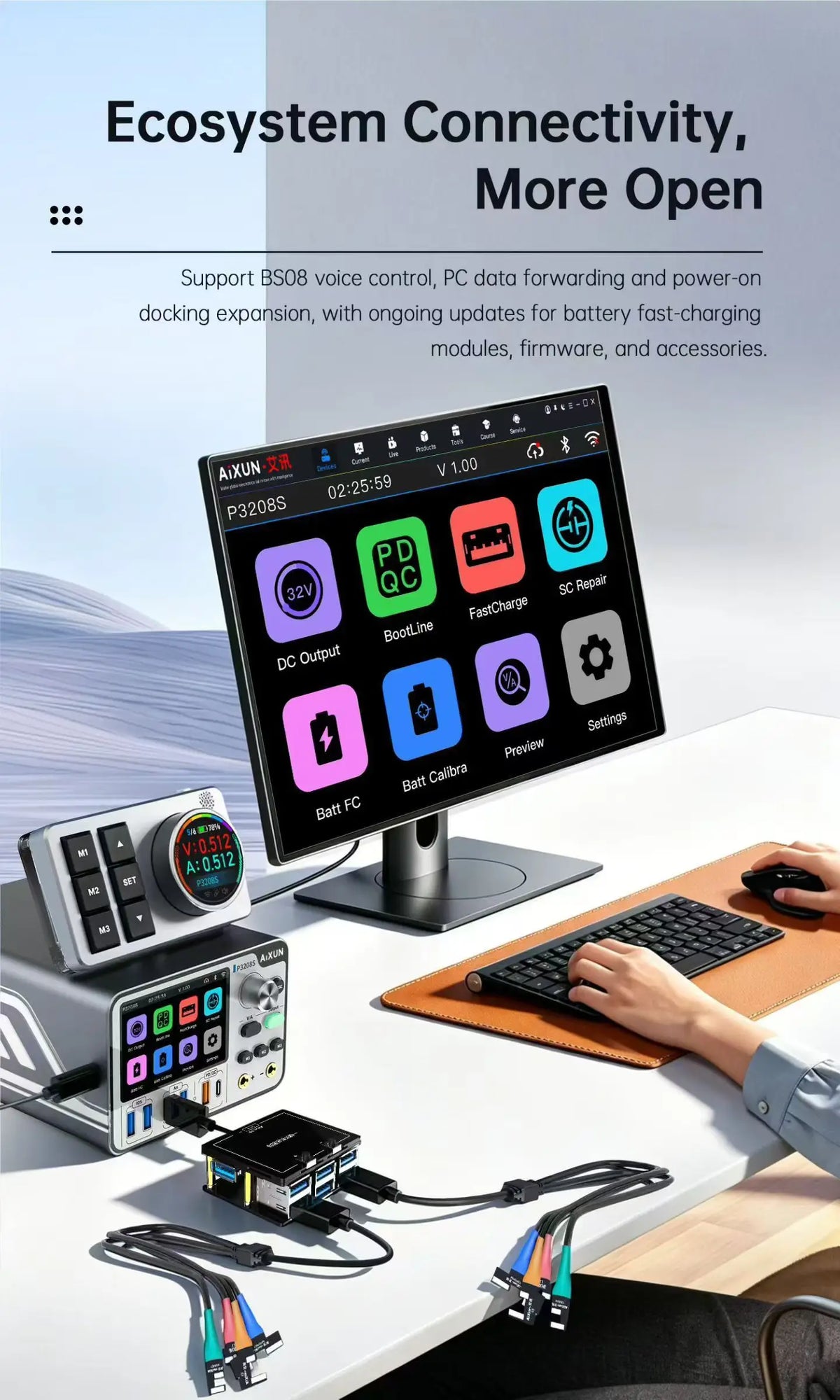 AIXUN P3208 Smart Regulated Power Supply 320W/sUPPORT 6G-14PM Battery ProTools/One Key Booting/electronic Repair Power Supply