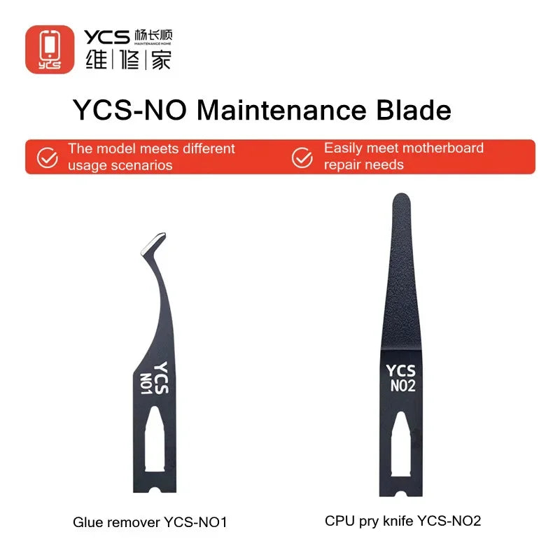 YCS NO1 NO2 Mobile Phone Repair CPU Prying Knife Tablet Chip Motherboard Adhesive Removal Blade Tool