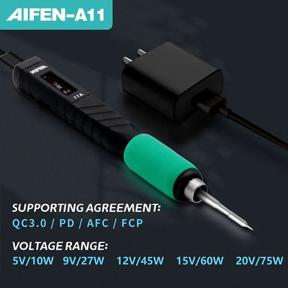 AIFEN A11 USB Soldering Station Charging Soldering Iron Portable For Cell-Phone Repair Welding Tools Compatible C210 Handle