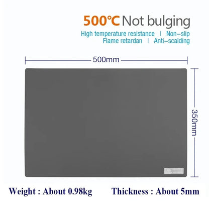 OSS W316 High Temperature 500*350mm Soldering Silicone Pad Heat Gun Heat Insulation Work Repair Mat BGA PCB Welding Platform
