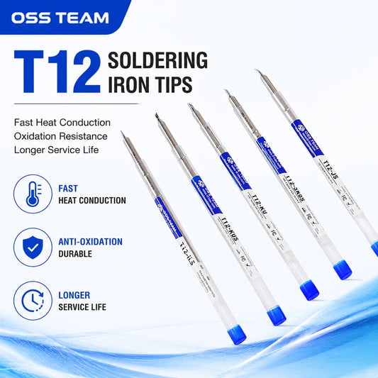 Puntas de soldador de repuesto serie T12 OSS T12-KU/KUS/SKUS/JS/ILS para estación de retrabajo Hakko FX951 T12