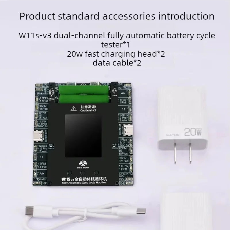 Newest OSS W11S Battery Life Pop Up Tester Fully Automatic 100% Calibrator for IPhone 11-17 Pro Max Battery Repair Tool