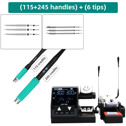 SUGON T60 Soldering Station Double Station Welding Rework Station Compatible with 115 210 245 Handle For BGA PCB Repair Tools